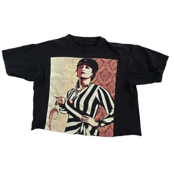 Obey Other - Obey Propaganda T-Shirt Shepard Fairey Art sz L rare Crop Y2K Vintage